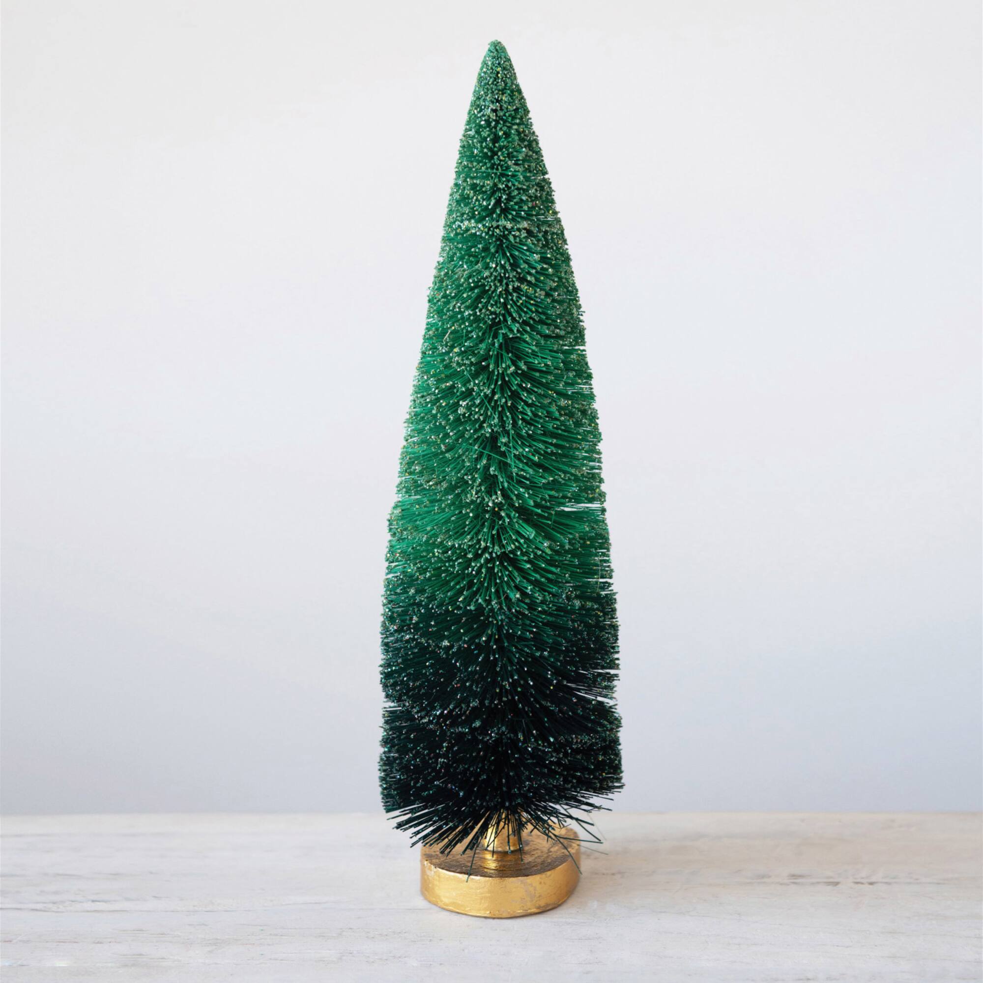 Hello Honey® 16.5" Green Ombre Sisal Bottle Brush Tree with Wood Base